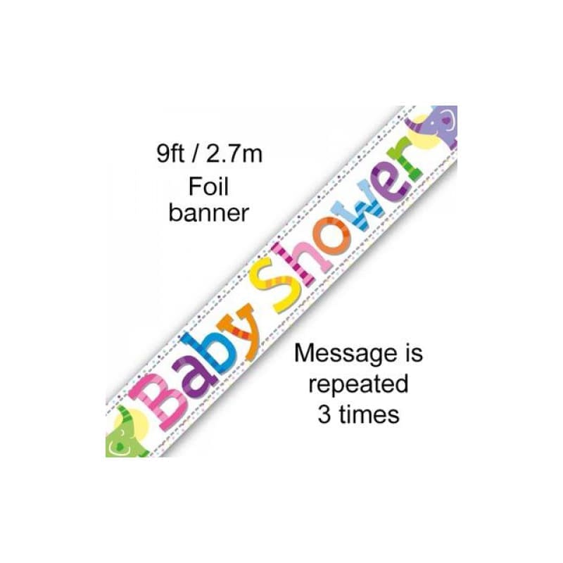Foil Banner Baby Shower Elephant 2.7m