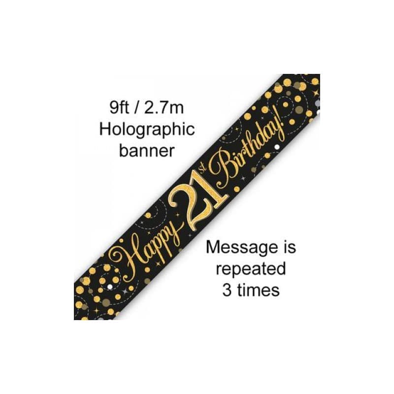 Foil Banner 21st Birthday Gold 2.7m