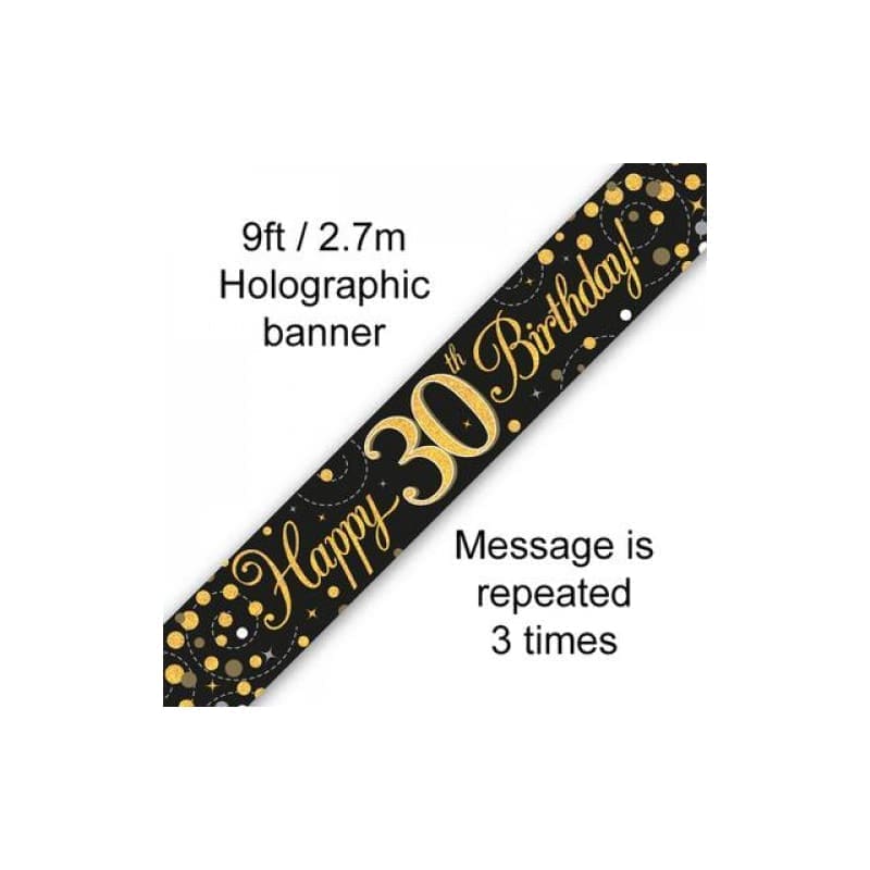 Foil Banner 30th Birthday Gold 2.7m