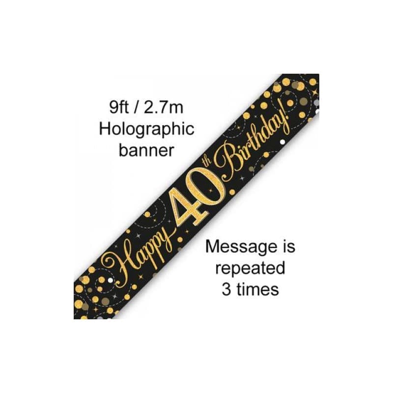 Foil Banner 40th Birthday Gold 2.7m