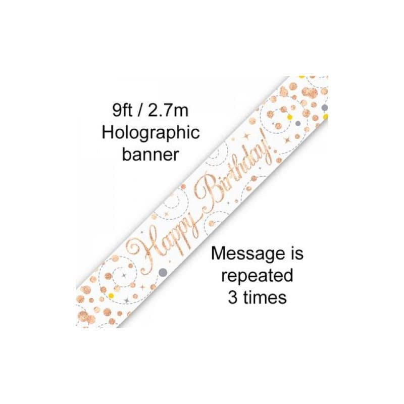 Foil Banner Happy Birthday Rose Gold 2.7