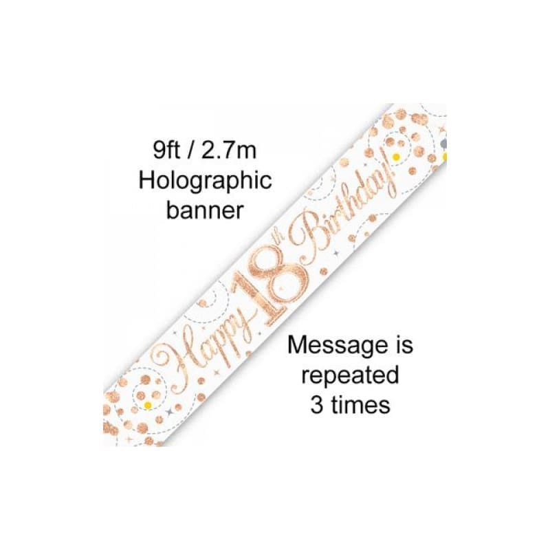 Foil Banner 18th Birthday Rose Gold 2.7m