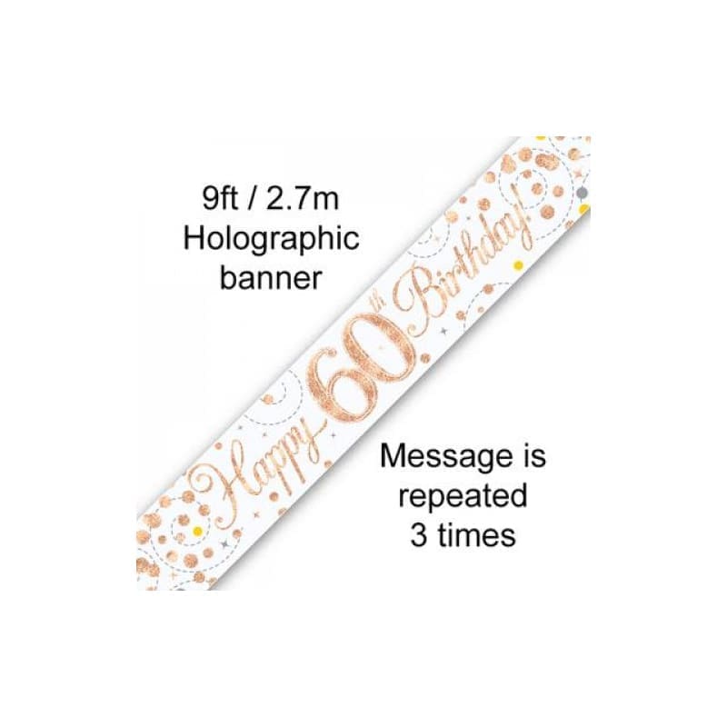 Foil Banner 60th Birthday Rose Gold 2.7m