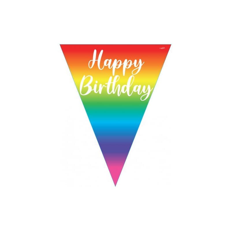 Flag Banner Happy Birthday Rainbow