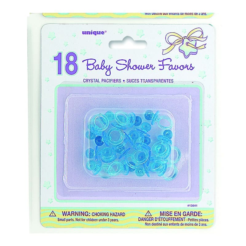 Pacifiers 2.5cm Crystal Blue Pk18
