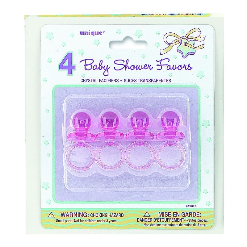 Pacifiers 5cm Crystal Pink Pk4