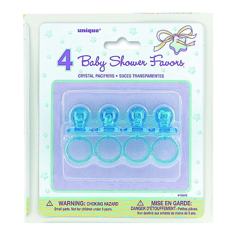 Pacifiers 5cm Crystal Blue Pk4