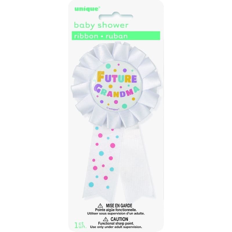 Badge Rosette Future Grandma White