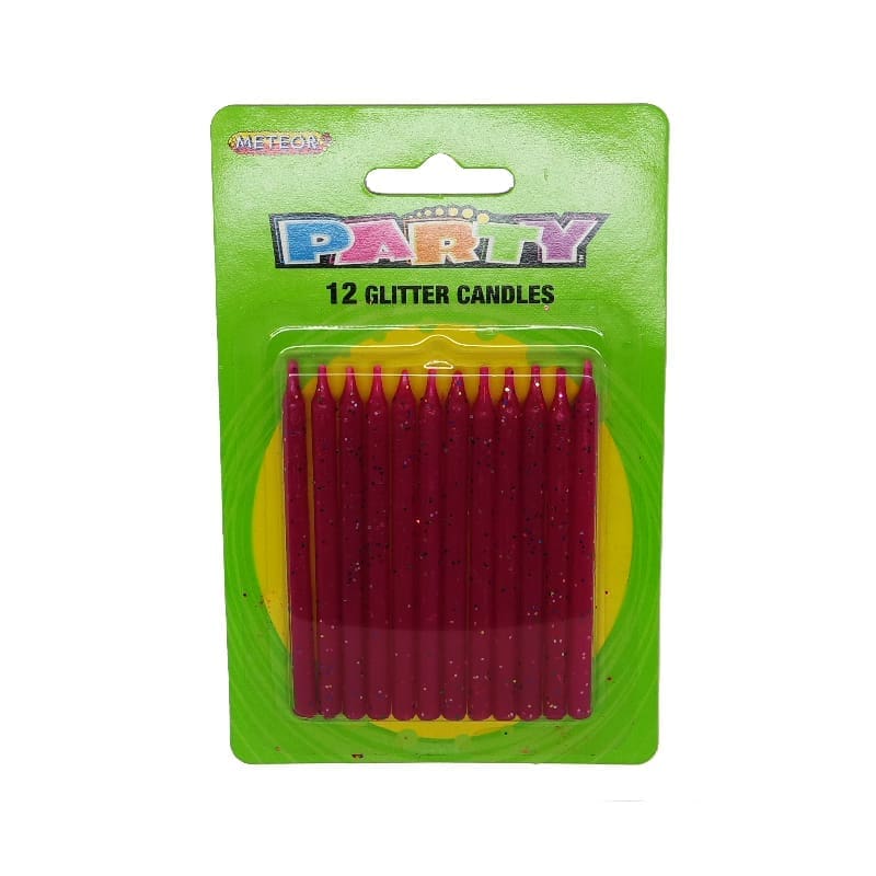 Candles Glitter Pink Pk12