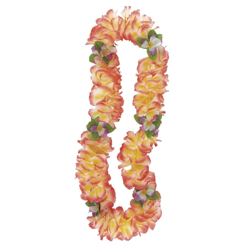 Luau Fancy Orchid Lei Pink Yellow