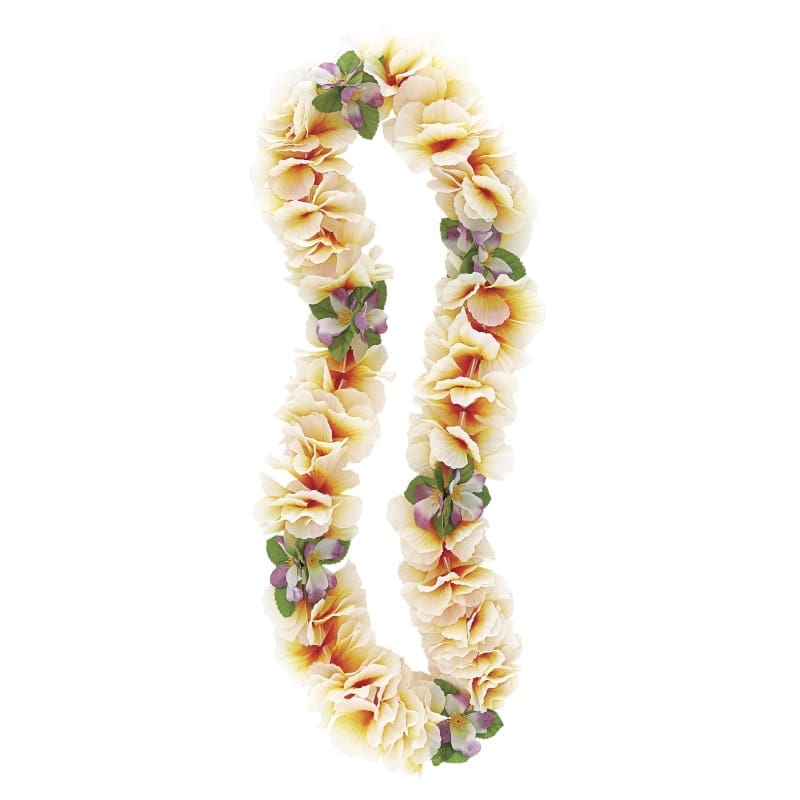 Luau Fancy Orchid Lei Orange White