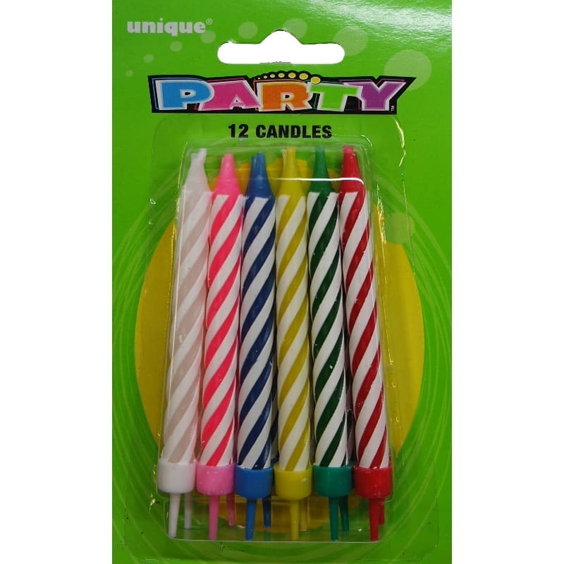 Candles Spiral In Holders Asst Pk12