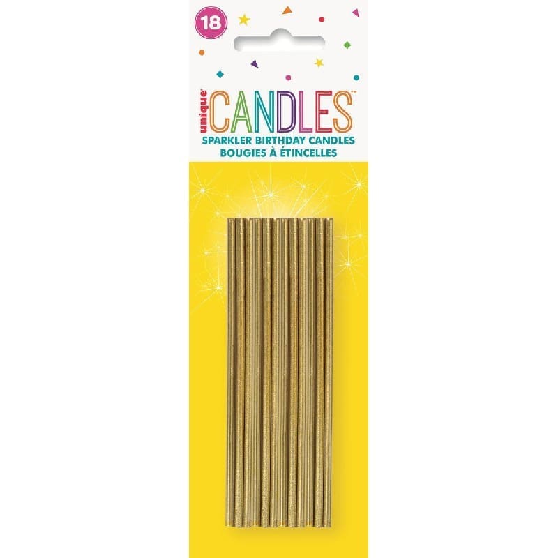 Candle Sparkler Gold Pk18