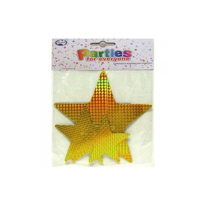 Cutout Starts Laser Gold Assorted Pk9