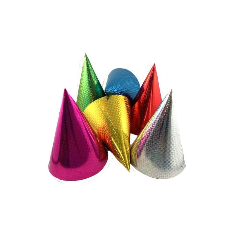 Party Hat Laser Asst Colours Pk50
