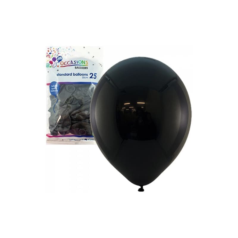 Balloons 30cm Matte Black Pk25