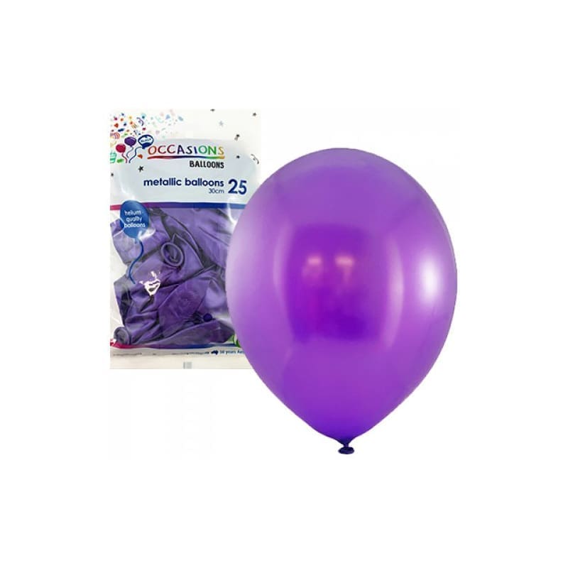 Balloons 30cm Metallic Purple Pk25