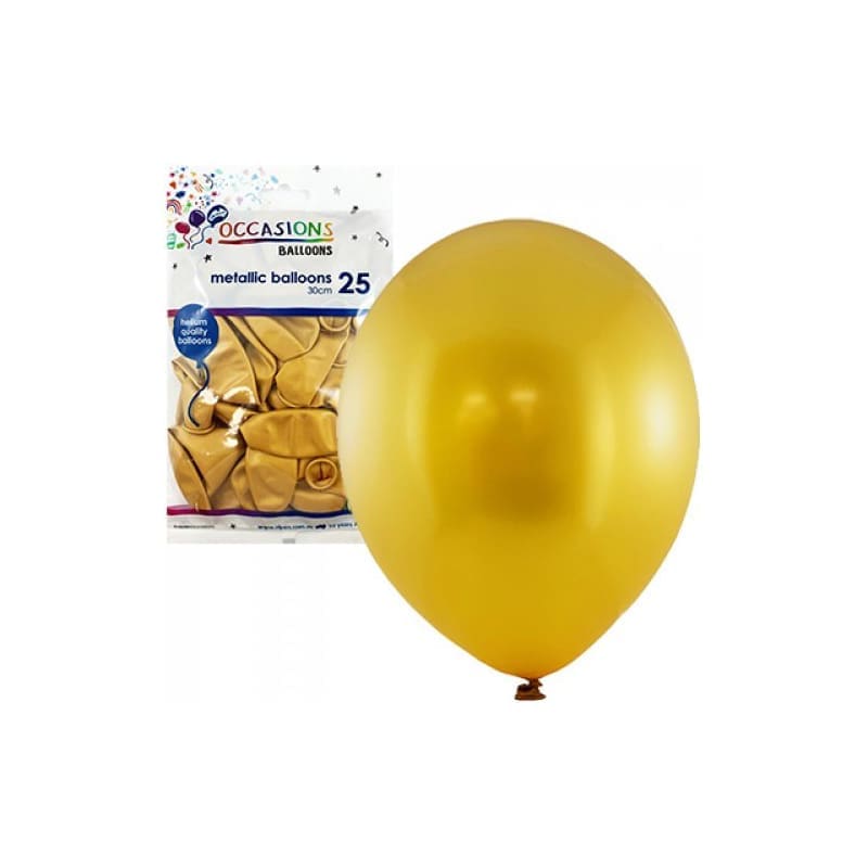 Balloons 30cm Metallic Gold Pk25