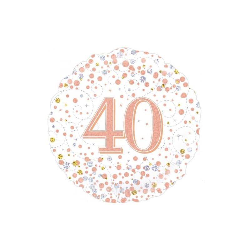 Foil 45cm 40th Sparkling Rose Gold