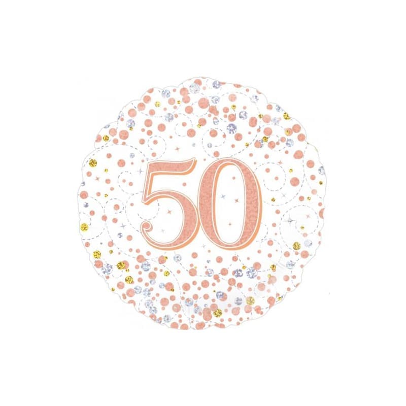 Foil 45cm 50th Sparkling Rose Gold