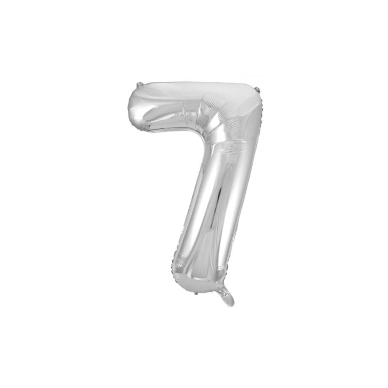 Foil Shape Number 7 Silver 86cm