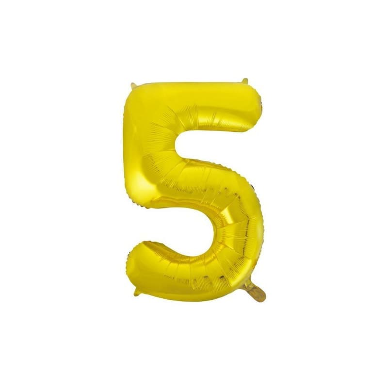 Foil Shape Number 5 Gold 86cm