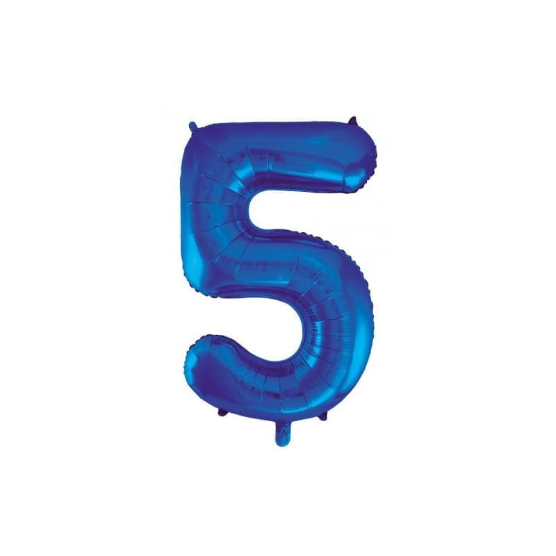 Foil Shape Number 5 Royal Blue 86cm