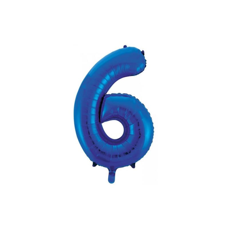 Foil Shape Number 6 Royal Blue 86cm