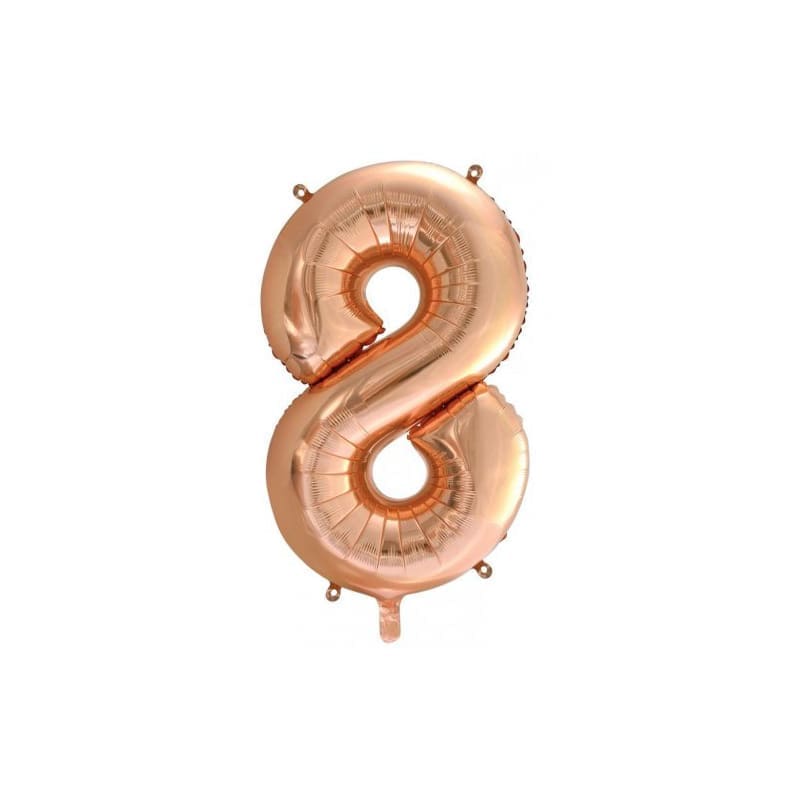 Foil Shape Number 8 Rose Gold 86cm