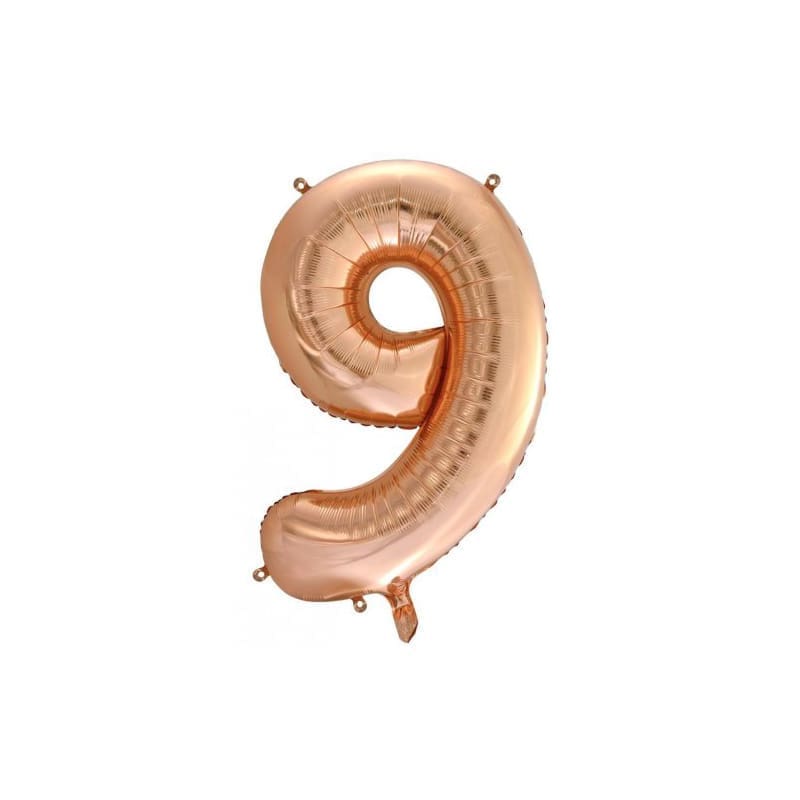 Foil Shape Number 9 Rose Gold 86cm