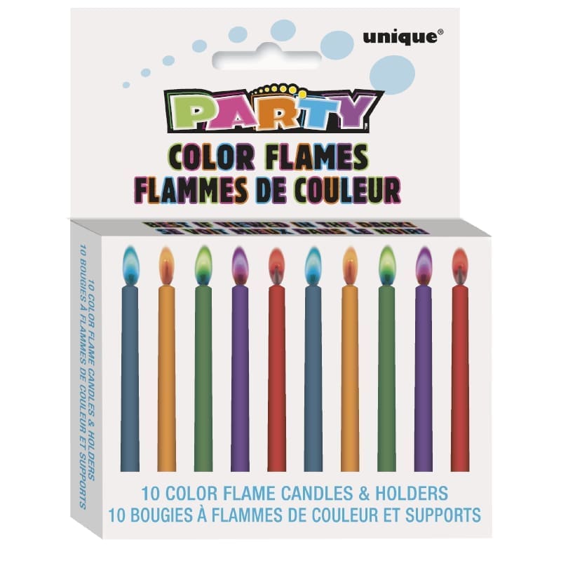 Candles Colour Flame Pk10