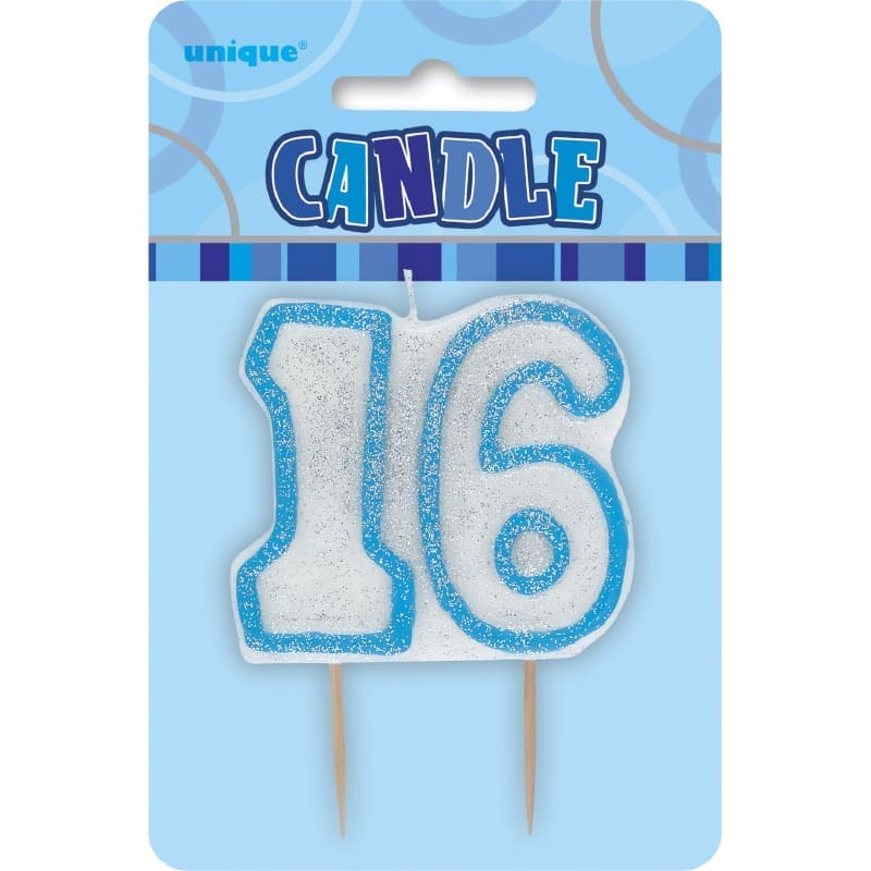 Candle 16th Glitz Blue DNR