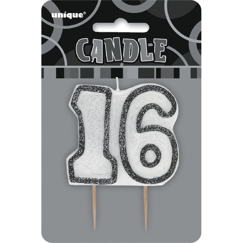 Candle 16th Glitz Black DNR