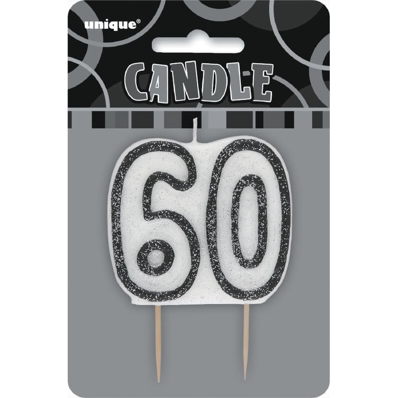 Candle 60th Glitz Black DNR