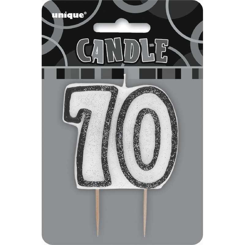 Candle 70th Glitz Black DNR