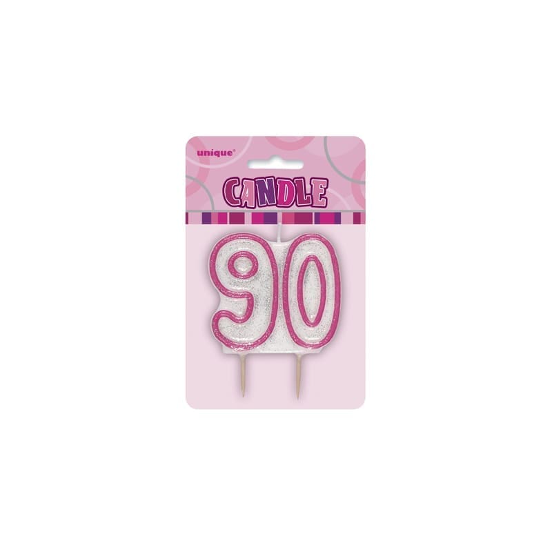 Candle 90th Glitz Pink DNR