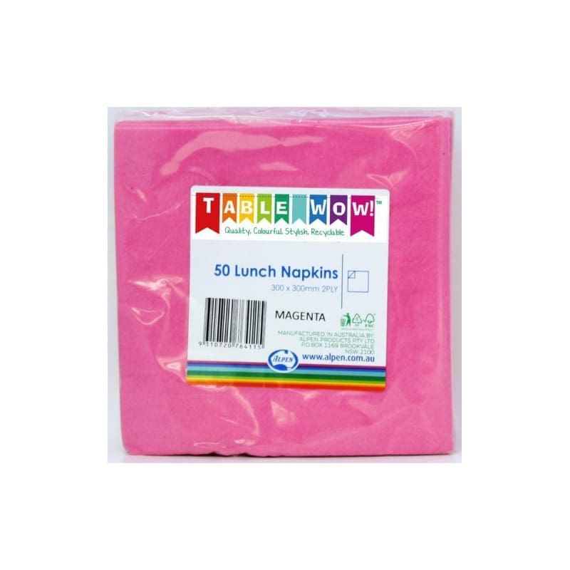 Napkins Lunch 330mm Magenta Pk50