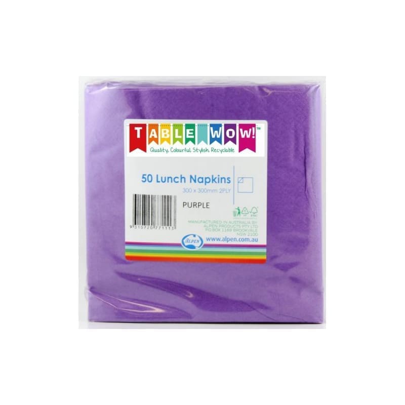 Napkins Lunch 330mm Purple Pk50