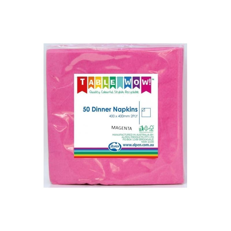 Napkins Dinner 400mm Magenta Pk50