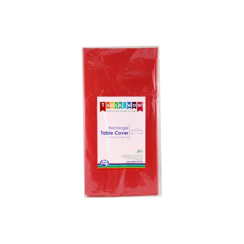 Tablecloth Rect Plastic Red