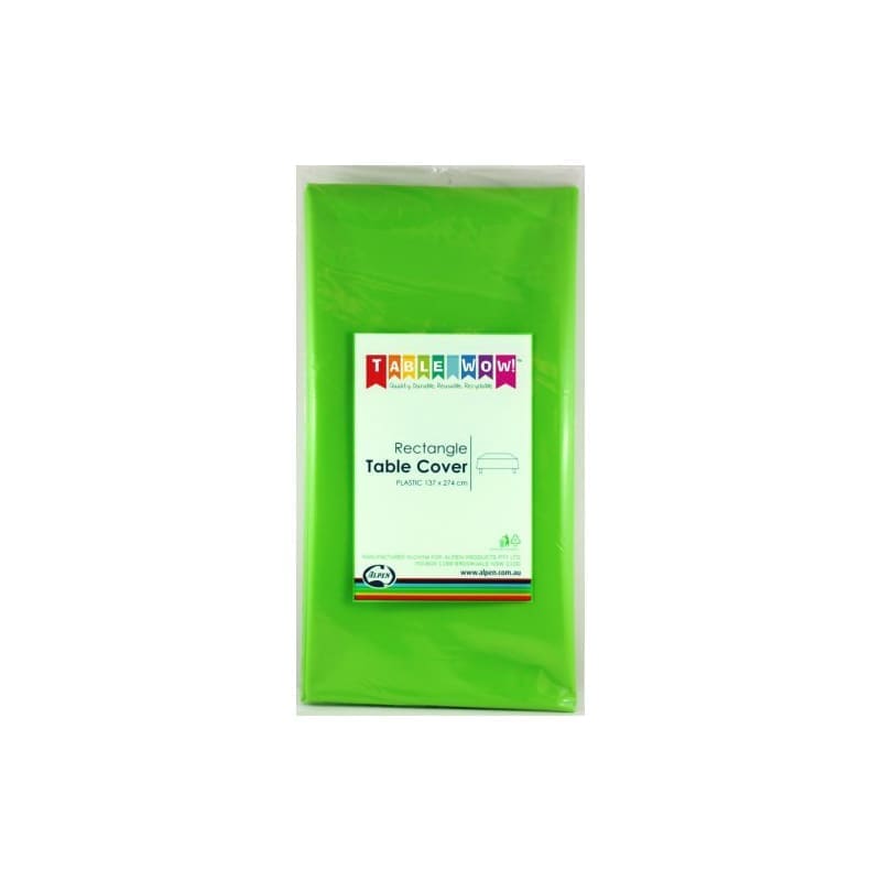 Tablecloth Rect Plastic Lime Green