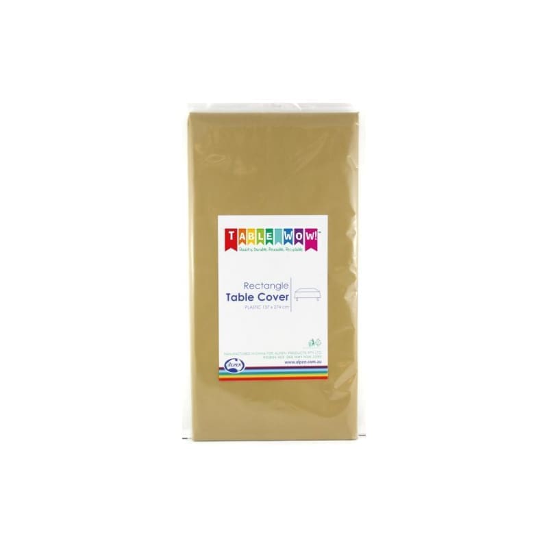 Tablecloth Rect Plastic Gold