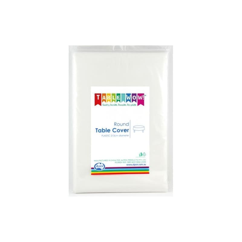 Tablecloth Round Plastic White