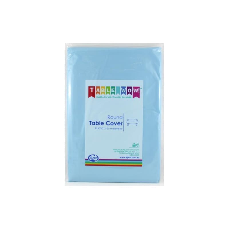 Tablecloth Round Plastic Light Blue DNR