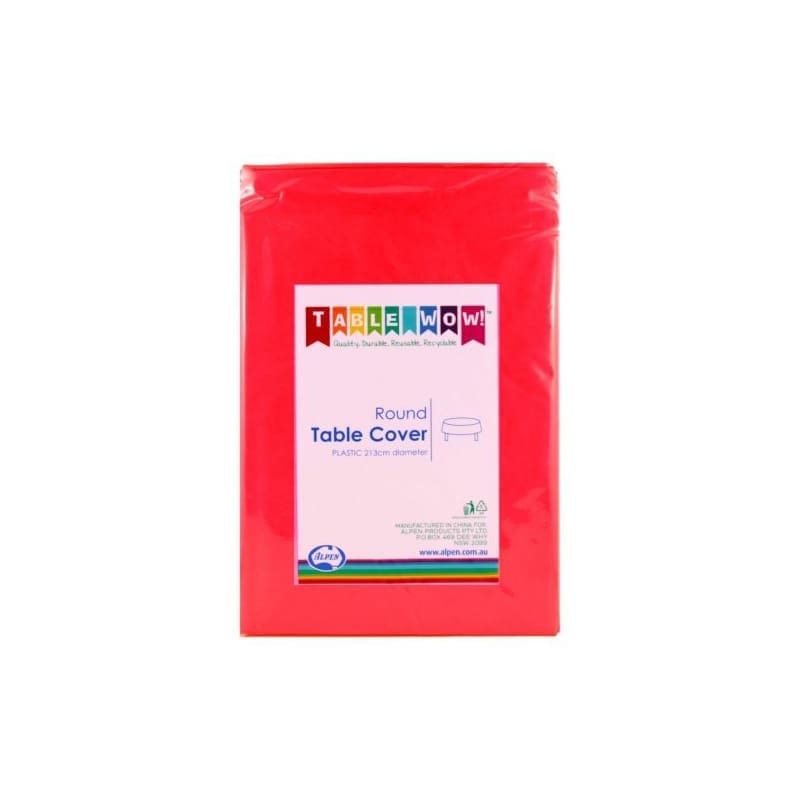Tablecloth Round Plastic Red