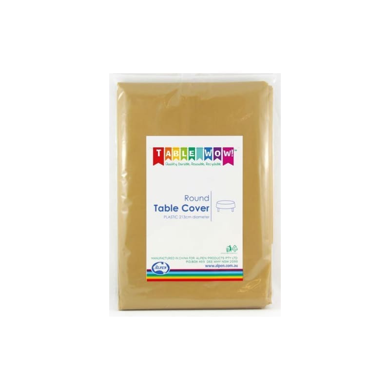 Tablecloth Round Plastic Gold