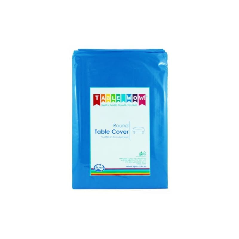 Tablecloth Round Plastic Royal Blue