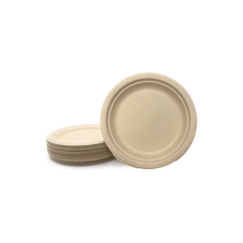 Plates Eco Sugar Cane 18cm Pk50