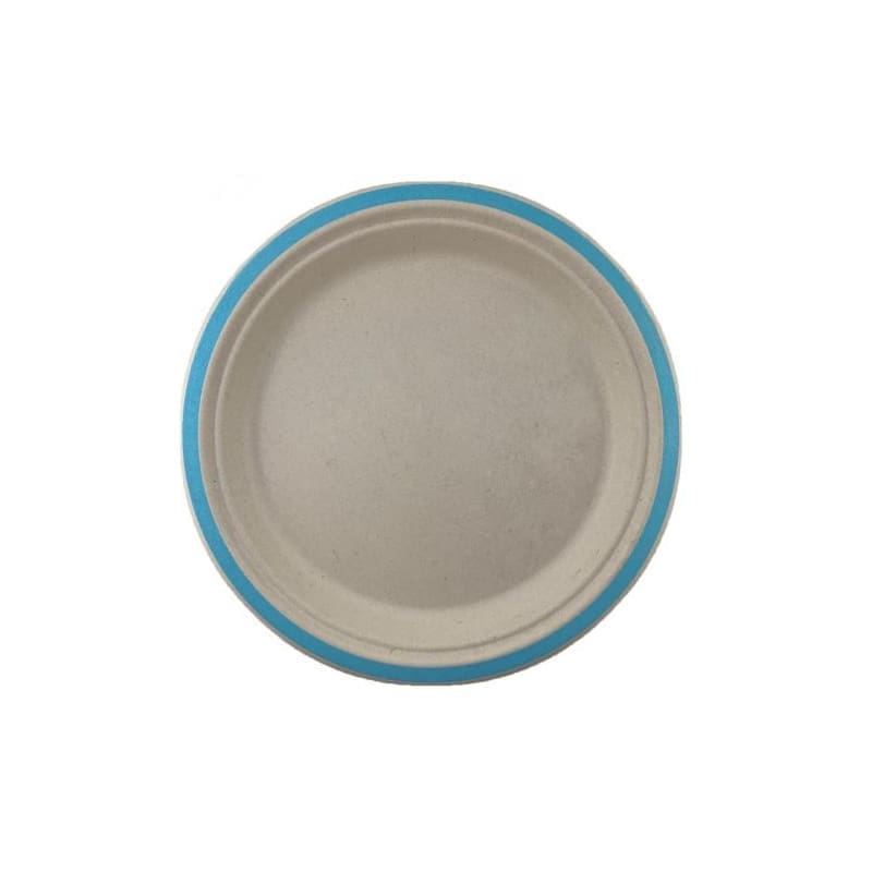 Plates Sugar Cane 230mm Light Blue Pk10