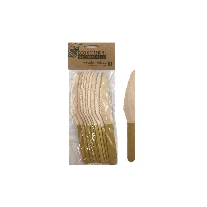 Knives Eco Wooden Gold Pk10
